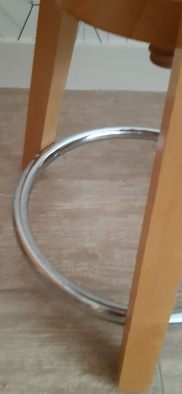 Vintage screw stool in solid beech.