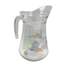 Glass carafe decorated woman with birds France