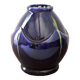 Art Deco vase in midnight blue glazed ceramic