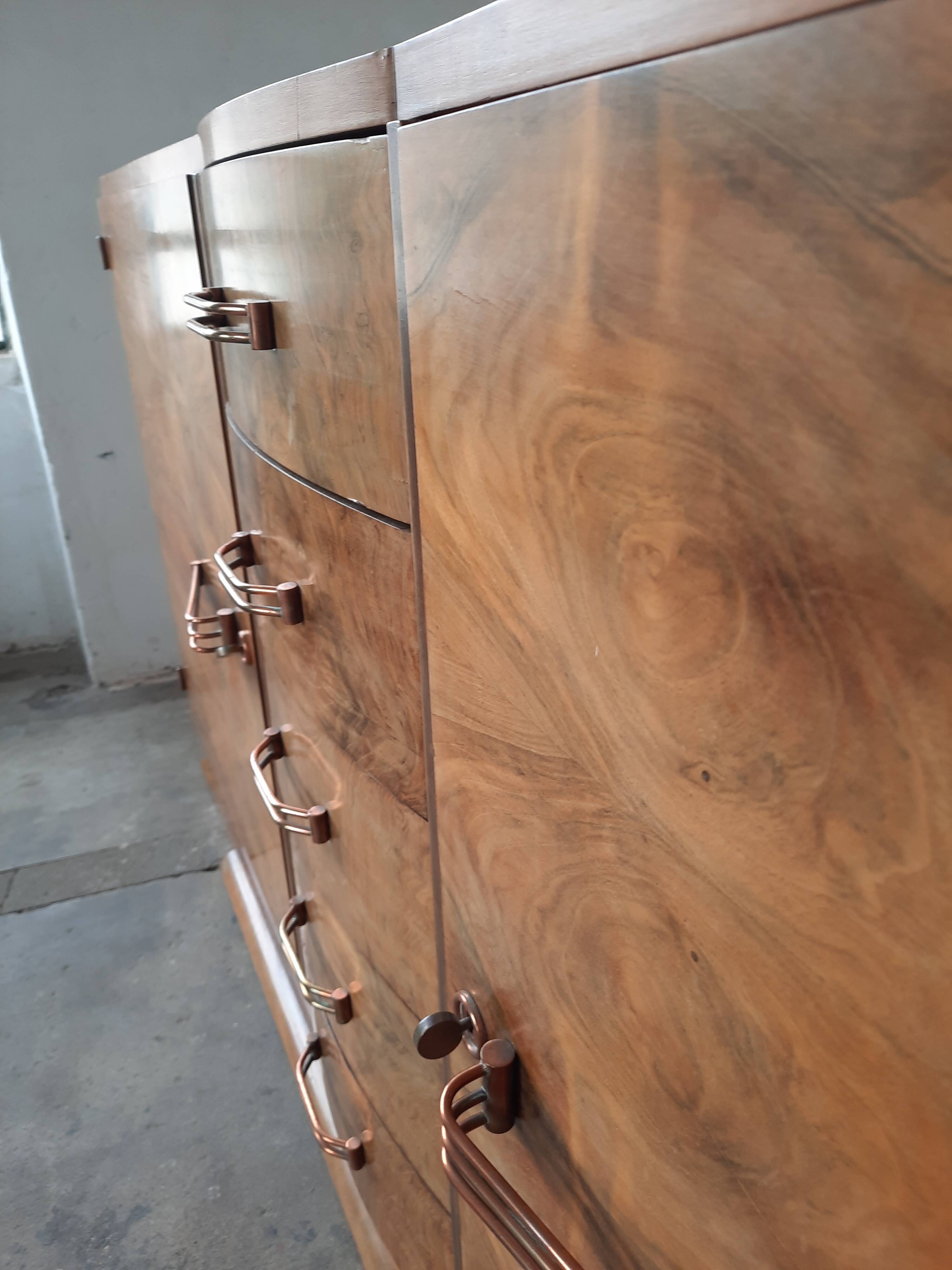 Art deco walnut sideboard