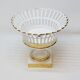 Coupe Sur Piédouche Corbeille Ajourée Porcelaine Blanc Et Or Restauration E