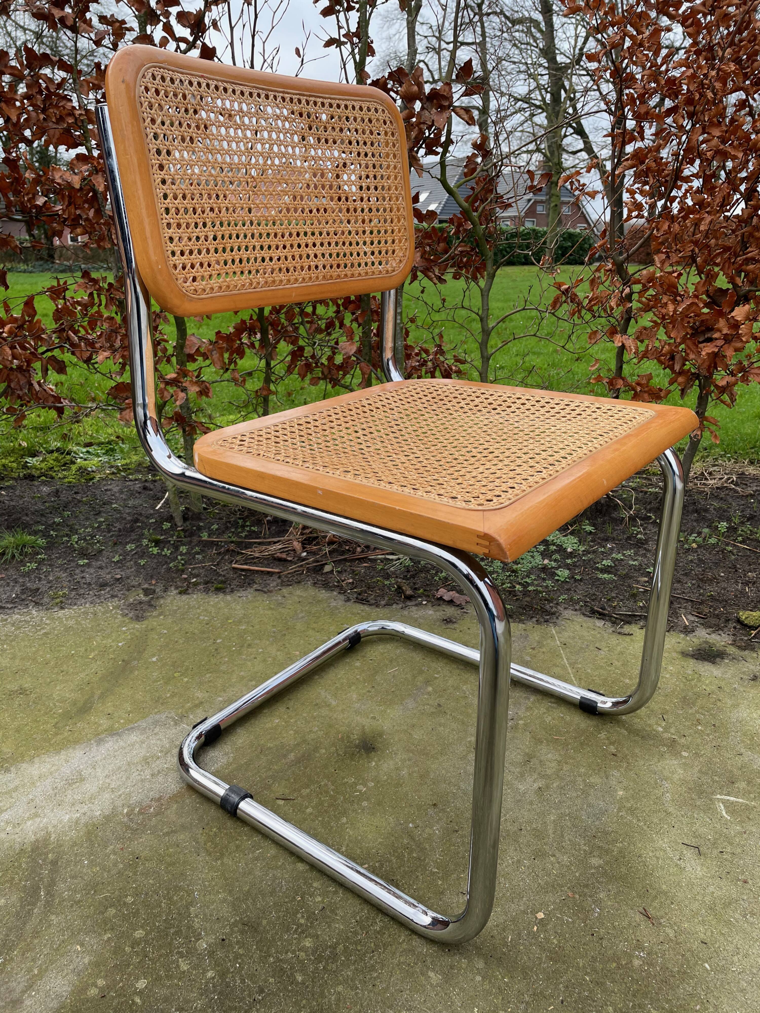 Lot of 4 Chairs Model Cesca designed by Marcel Breuer