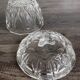 Antique covered jar in chiseled glass