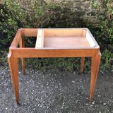 Vintage extendable wallet table in teak and beech.