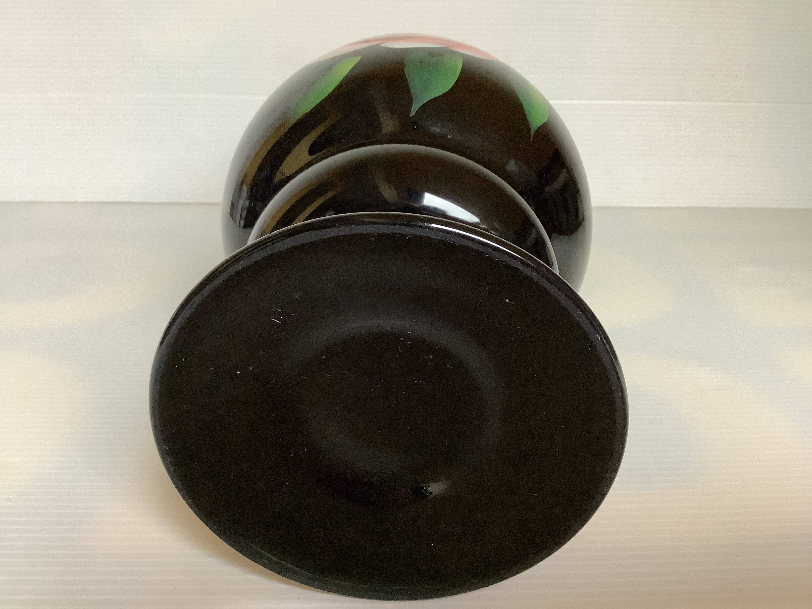 Hand-decorated opaline vase