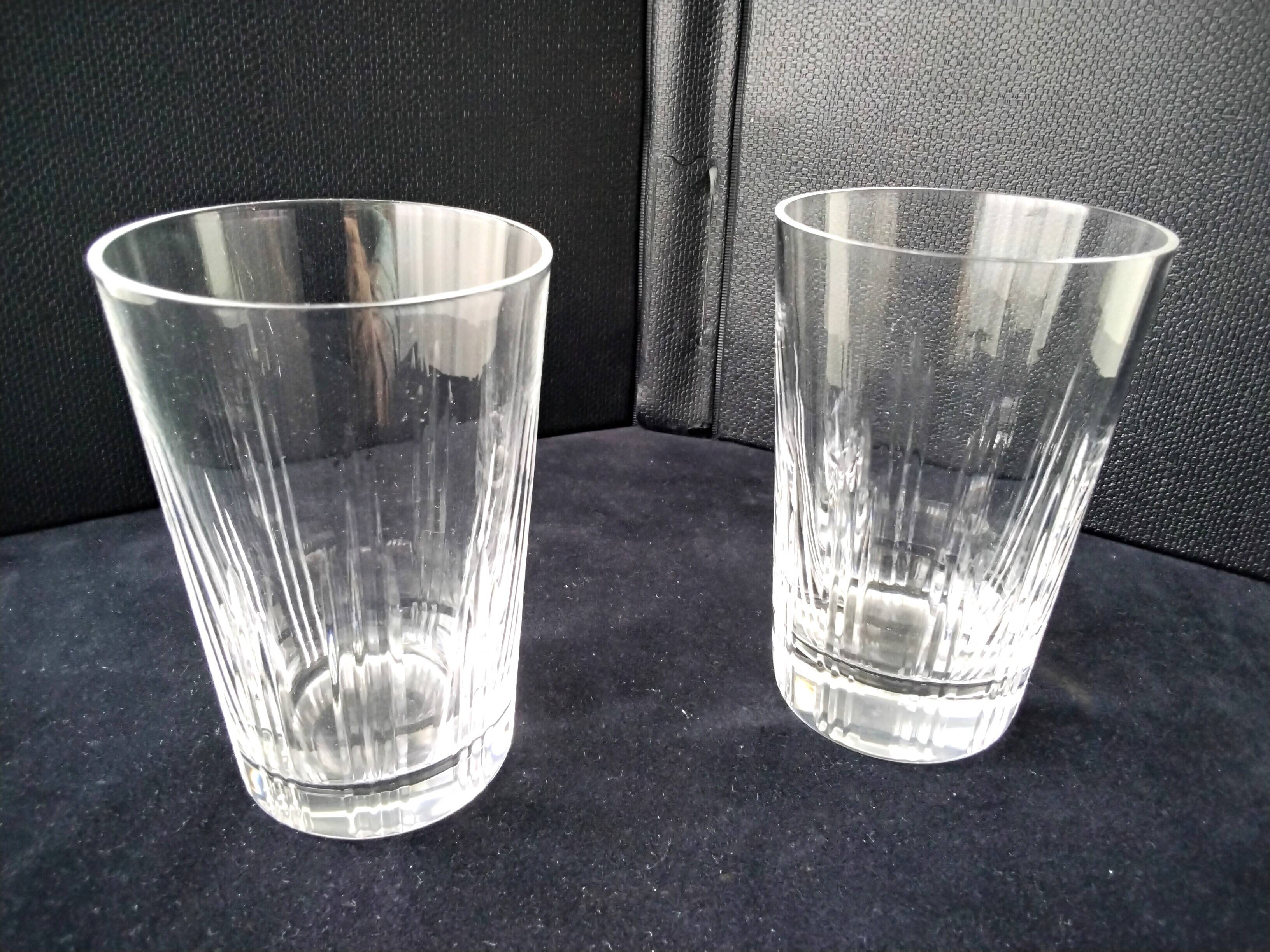 Pair of large crystal glasses