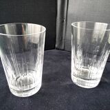 Pair of large crystal glasses