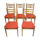 Suite of 5 chairs 1950