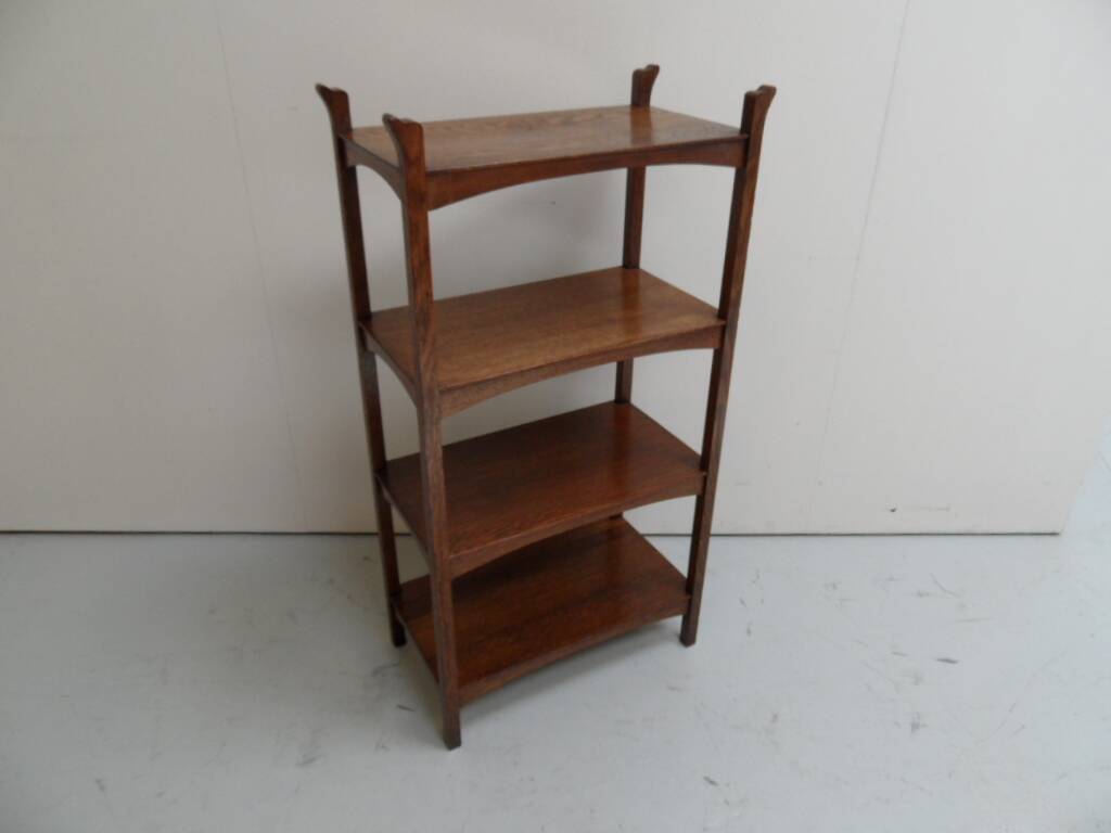 Art Nouveau Jugendstil oak open bookcase  etagere