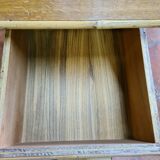 Vintage rattan desk with his chair