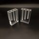 Duo Vase Bloc Résine Lucite Triple Cheminée Plexiglas Design Postmoderne
