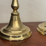 Pair of twisted solid brass candle holders