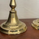 Pair of twisted solid brass candle holders