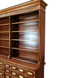 Grand cabinet d’apothicaire en acajou ancien, armoire de pharmacie Art Déco, bibliothèque