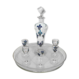 Italian Art Nouveau glass liquor set from 1920s