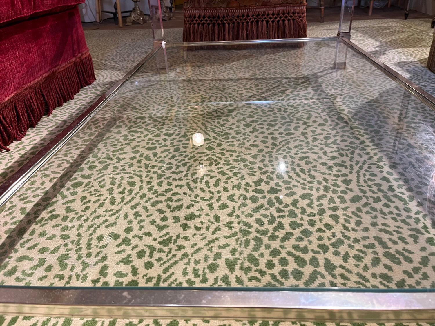 Table basse verre et plexiglas 1960