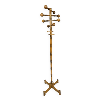 Porte manteau boules bois 1970"