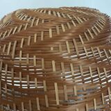 XXL mushroom lamp in woven rattan from the 70s