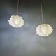Pair of frosted glass pendant lights, artichoke-shaped, 1960s.