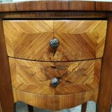 Pair of bedside tables 2 drawers Louis XV style