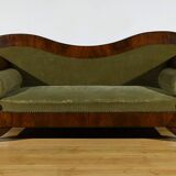 Canapé en Ronce d’Acajou, style Biedermeier – Fin XIXe