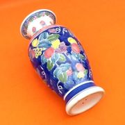 Baluster vase Polychrome ceramic Floral decoration