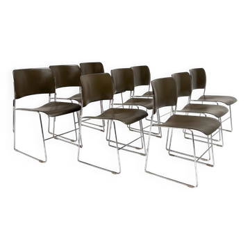 Ensemble de 6 chaises empilables par David Rowland pour HOWE, 1968