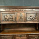 Wooden Renaissance hunting pavilion buffet made entirely carved with war attributes