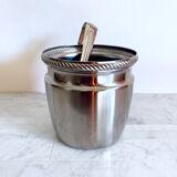 Vintage Alessi ice bucket with tongs from the Mercurio collection from the 1970s
