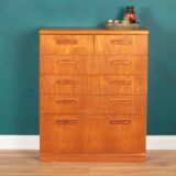 Commode rétro en teck des années 1960 à 2 tiroirs sur 4 tiroirs par Meredew