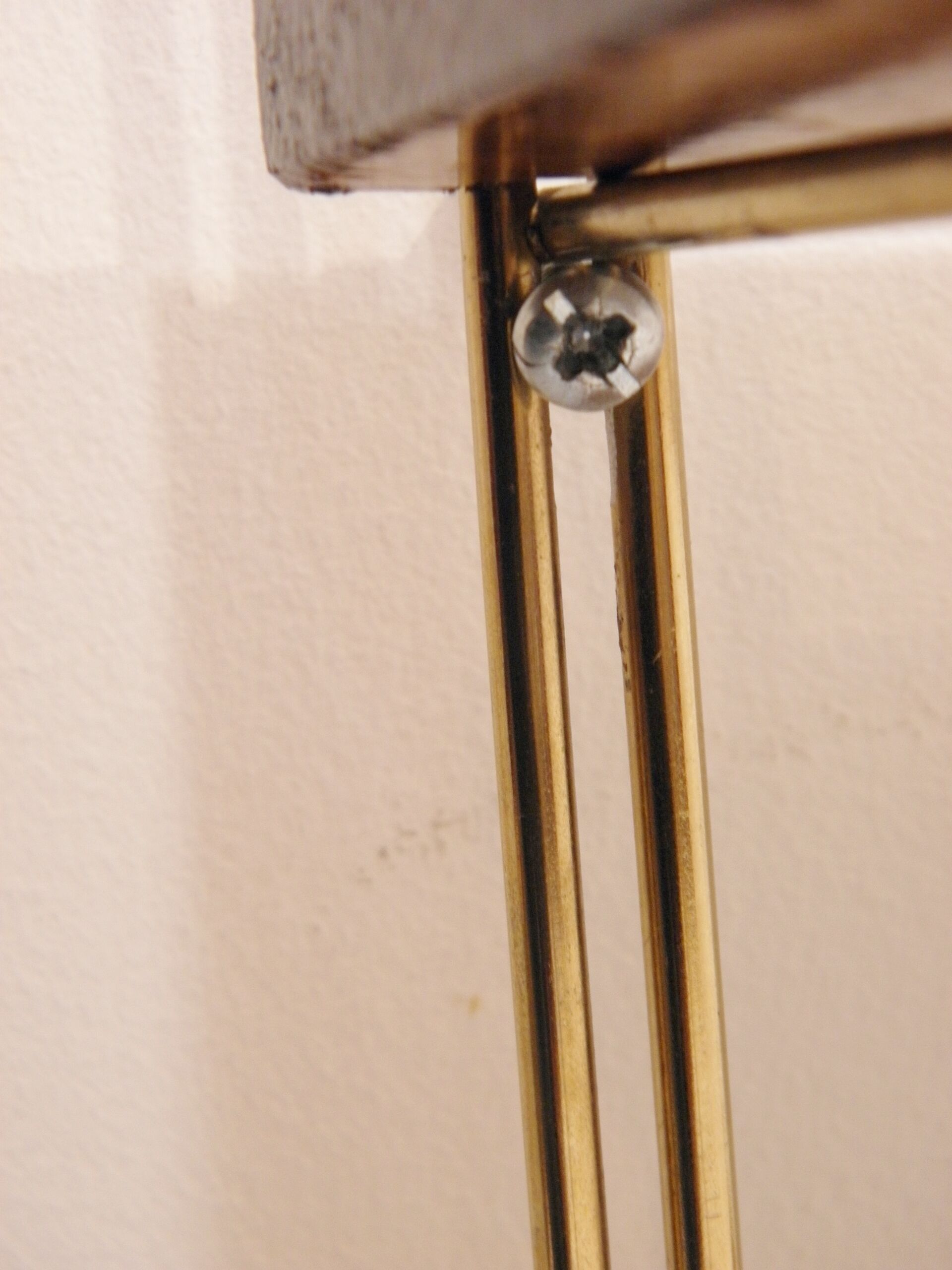 Vintage brass and mahogany shelves 1960