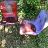 Deux chaises Pagholz Elmar Flototto modèle 15074 design de 1956