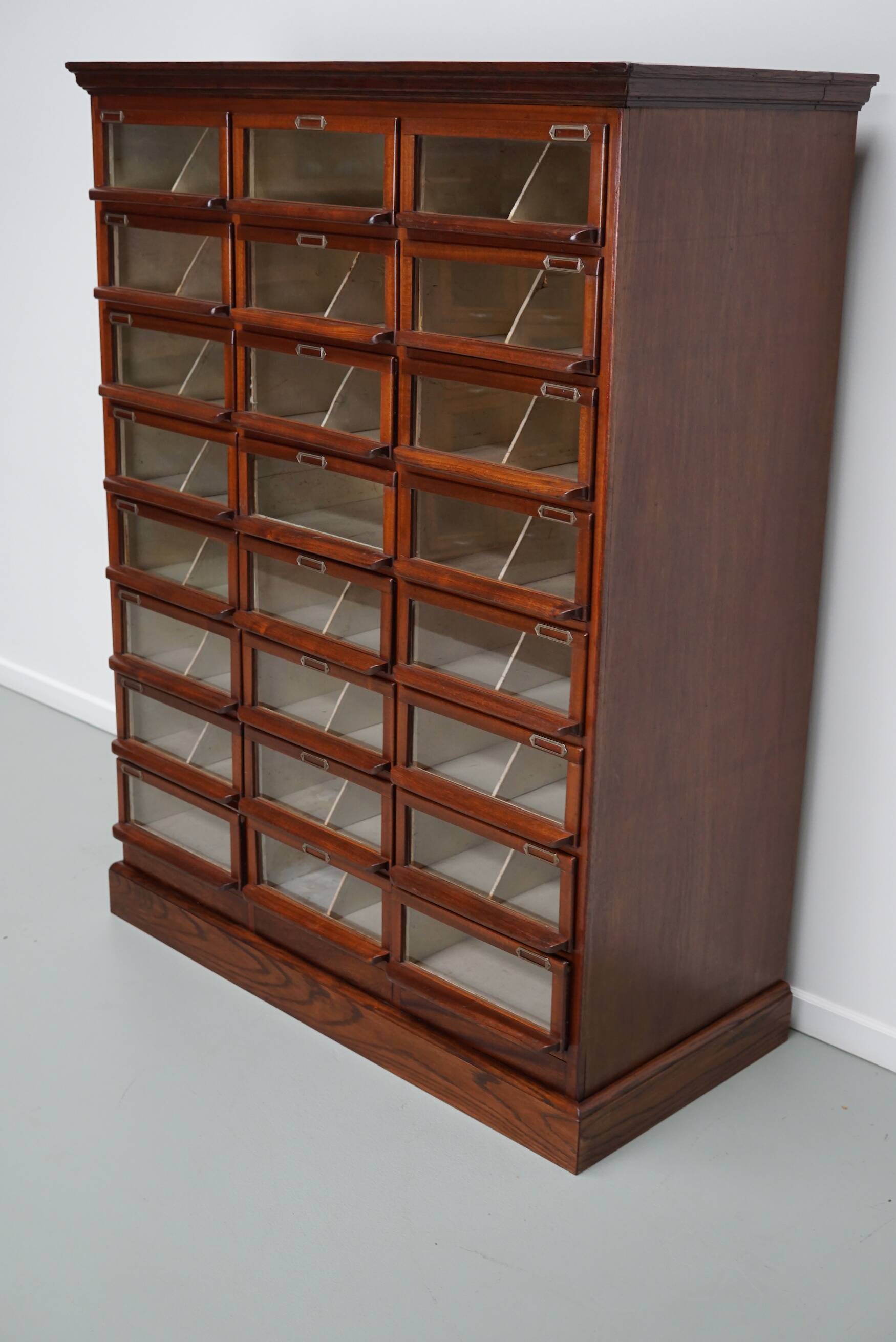 Vintage Dutch Oak / Mahogany Haberdashery Shop Cabinet, 1930s