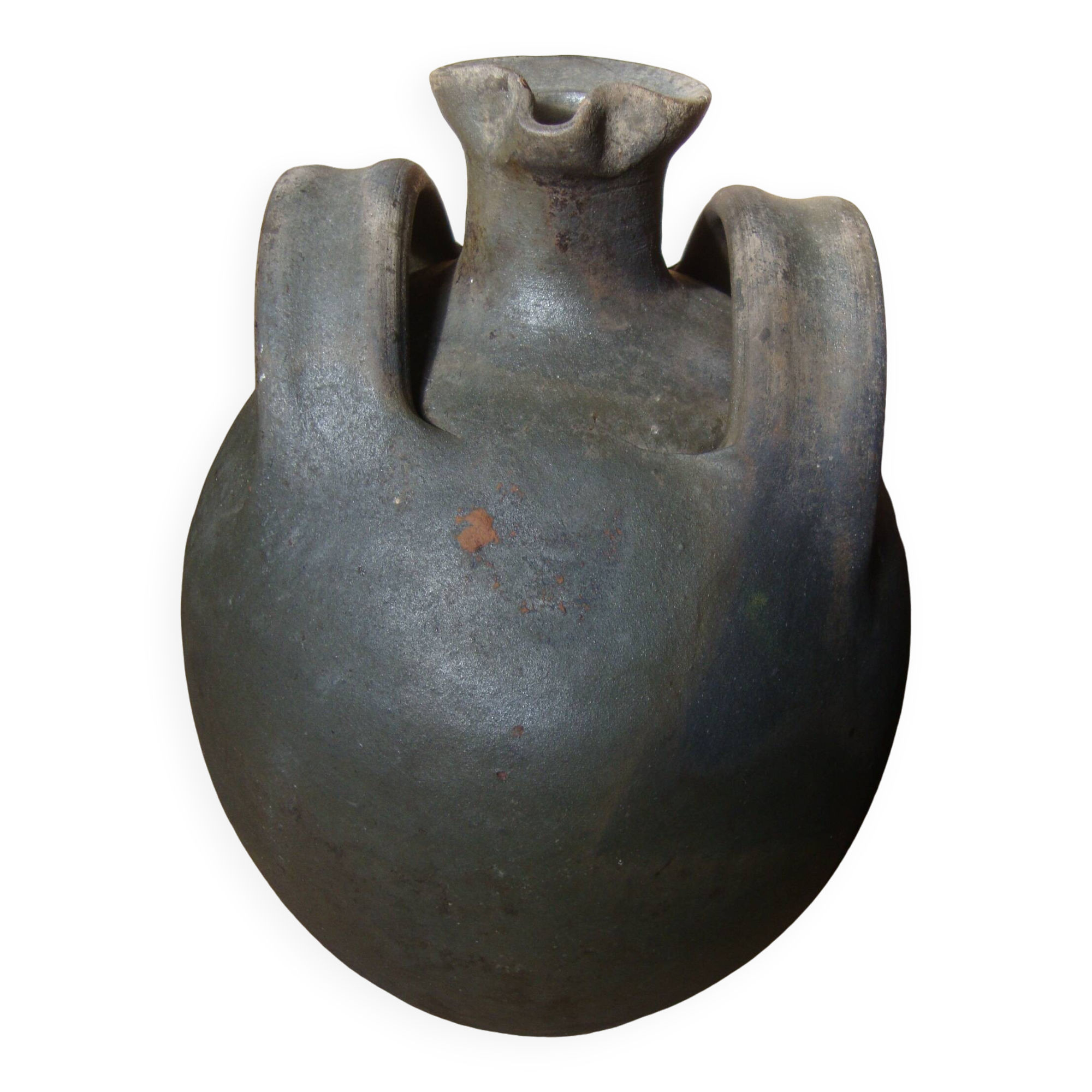 Old Oil Jug Jar Double Handle Terracotta