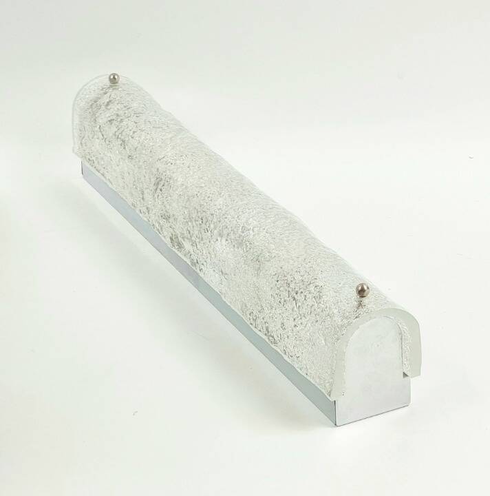 XL Mid Century Murano Glass & Chrome Wall Light from Hillebrand, 1970s