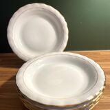 6 Limoges porcelain soup plates signed P. Dessagne in very good condition