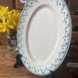 Plat ovale Gien en terre de fer verte modèle Montigny