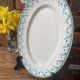 Oval plate Gien in green ironstone model Montigny