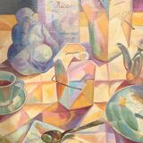 Vintage cubist school painting still life collection