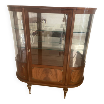 Large Louis XVI style display cabinet in wood and marble.