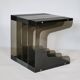Space Age Vinyl Record Rack in Smoked Acrylic, 1970s