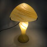 Yellow glass paste mushroom lamp in Art Nouveau style
