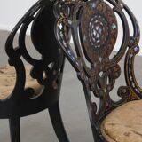 2 chaises anciennes en nacre de style chinois, Angleterre XIXe siècle