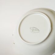 Set of 6 Longchamp flowered deep plates, Orange, 1970