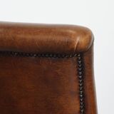 Set of 6 Dining Chairs in Sheepskin Leather