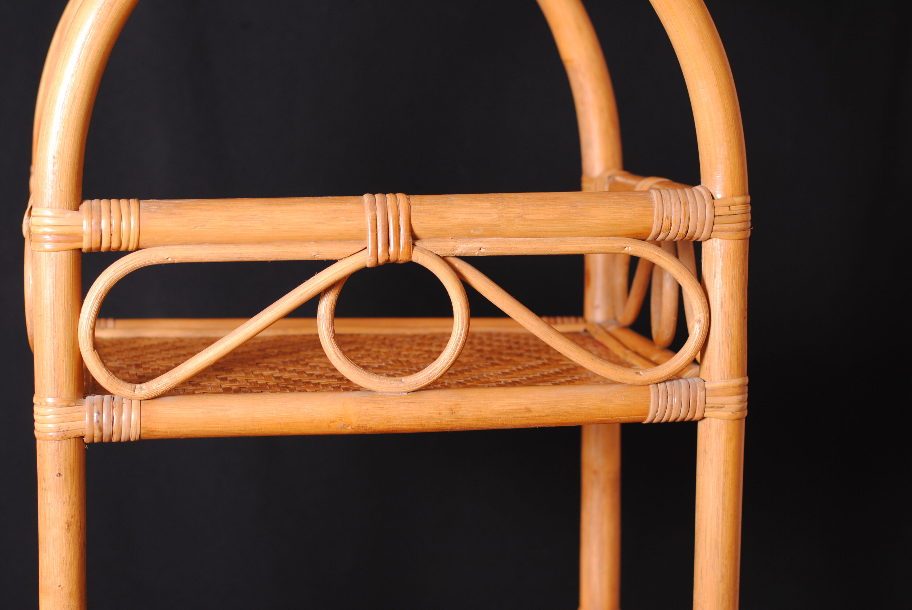 Year 1970 vintage rattan shelf