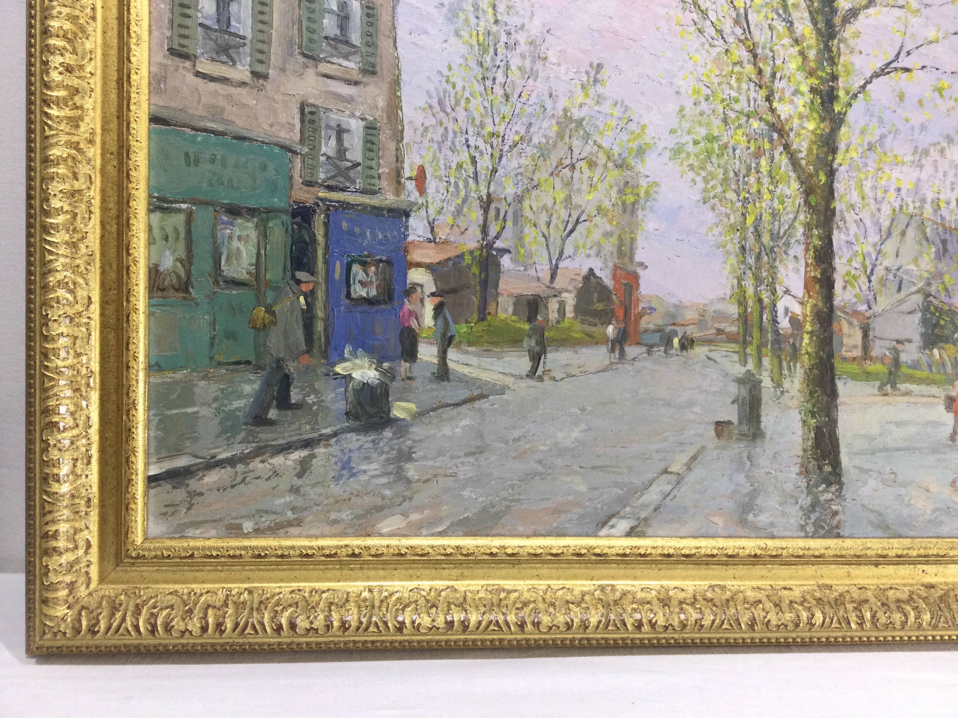 E. Febvre - Oil On Panel “Street Scene”