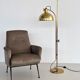 Florian schulz mid-century adjustable floor lamp in full brass, 1970