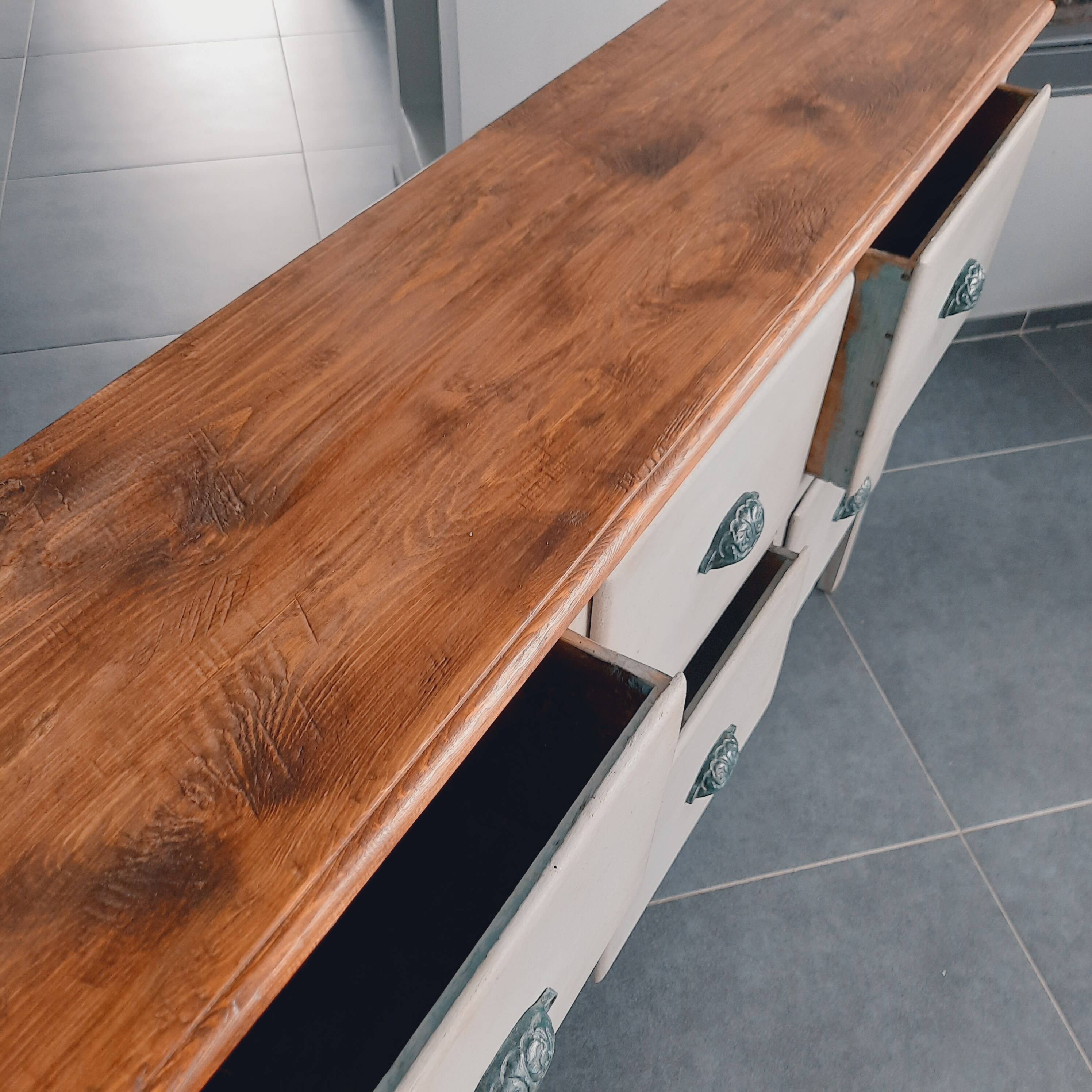 6-drawer craft cabinet with shell handles