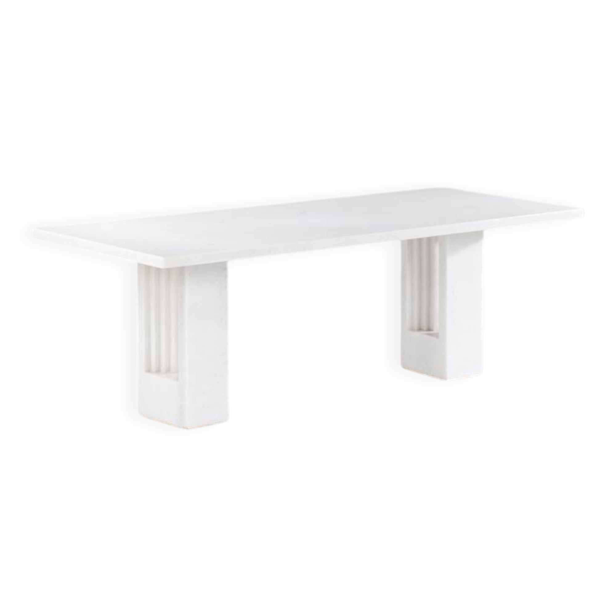 Carlo Scarpa Delfi dining table in white marble